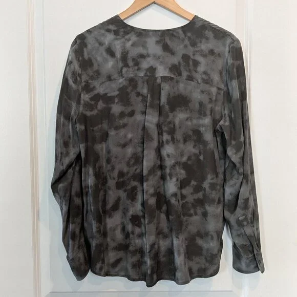 Rails Blouse Women's Large Slate Hillary Crossover Snap Tie-Dye Long Sleeve Top - Picture 6 of 16